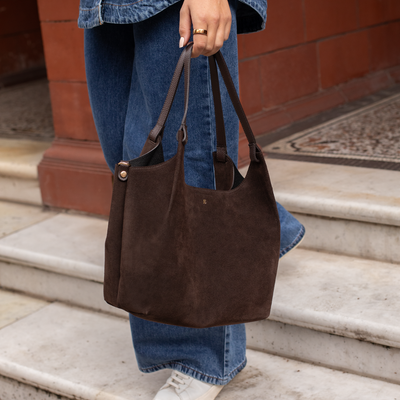 Suede Lily Tote Bag