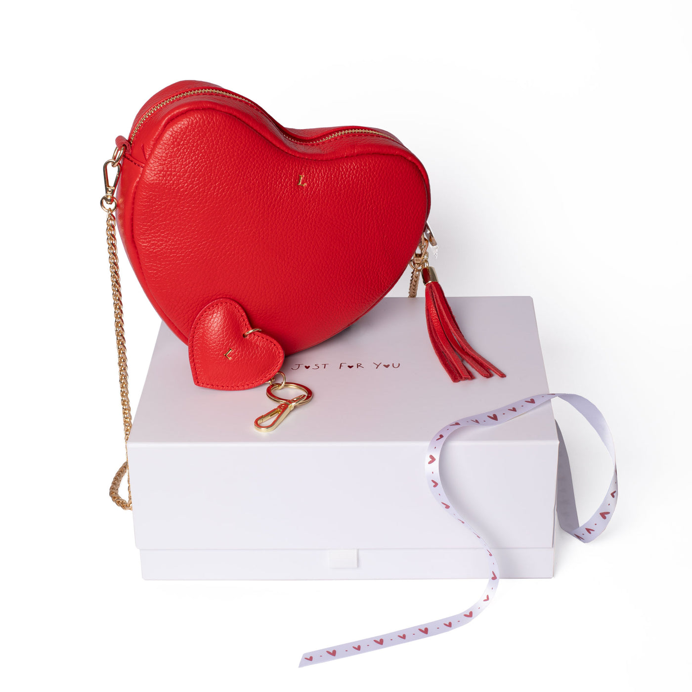 Red Ella Heart Bag & Keyring Gift Set