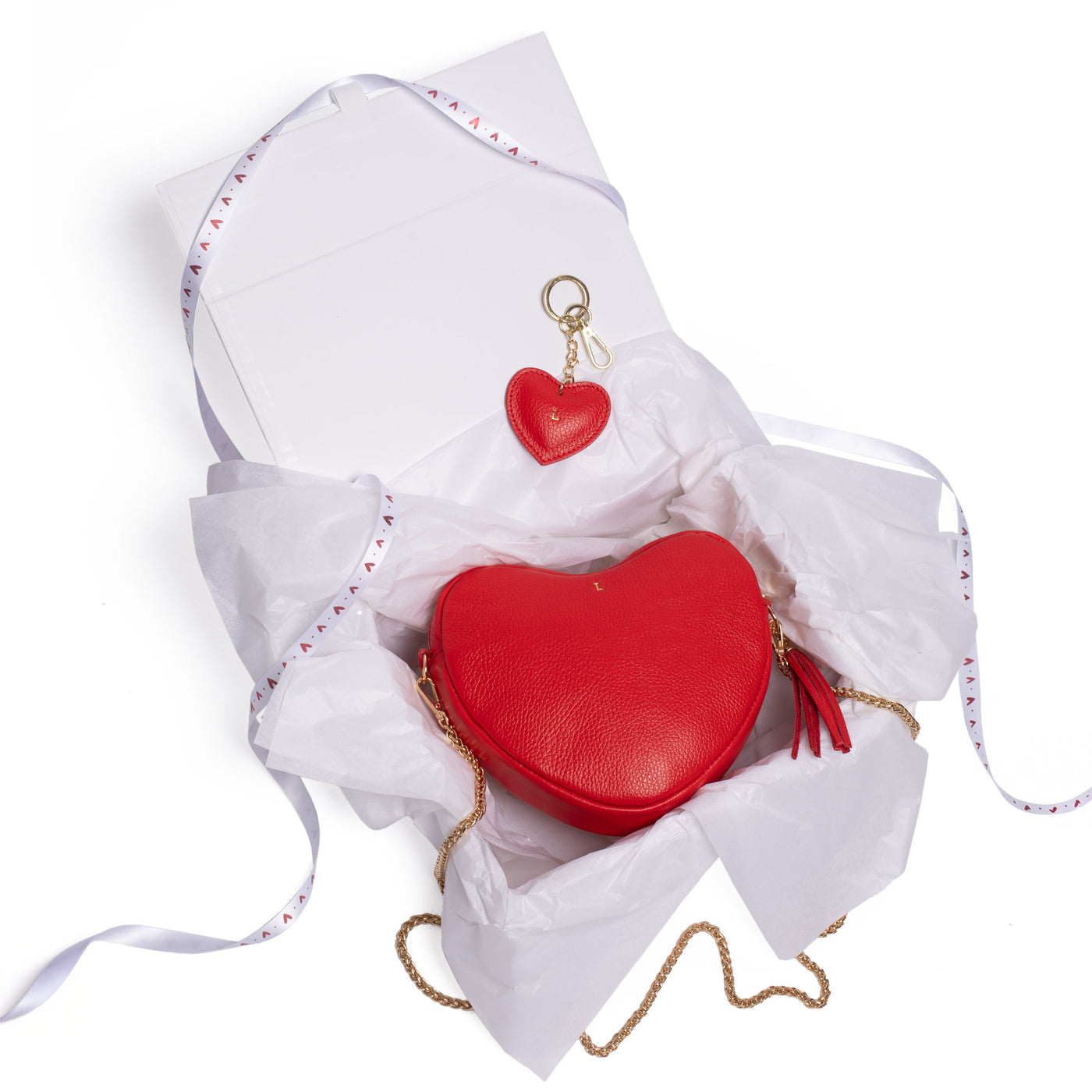 Red Ella Heart Bag & Keyring Gift Set