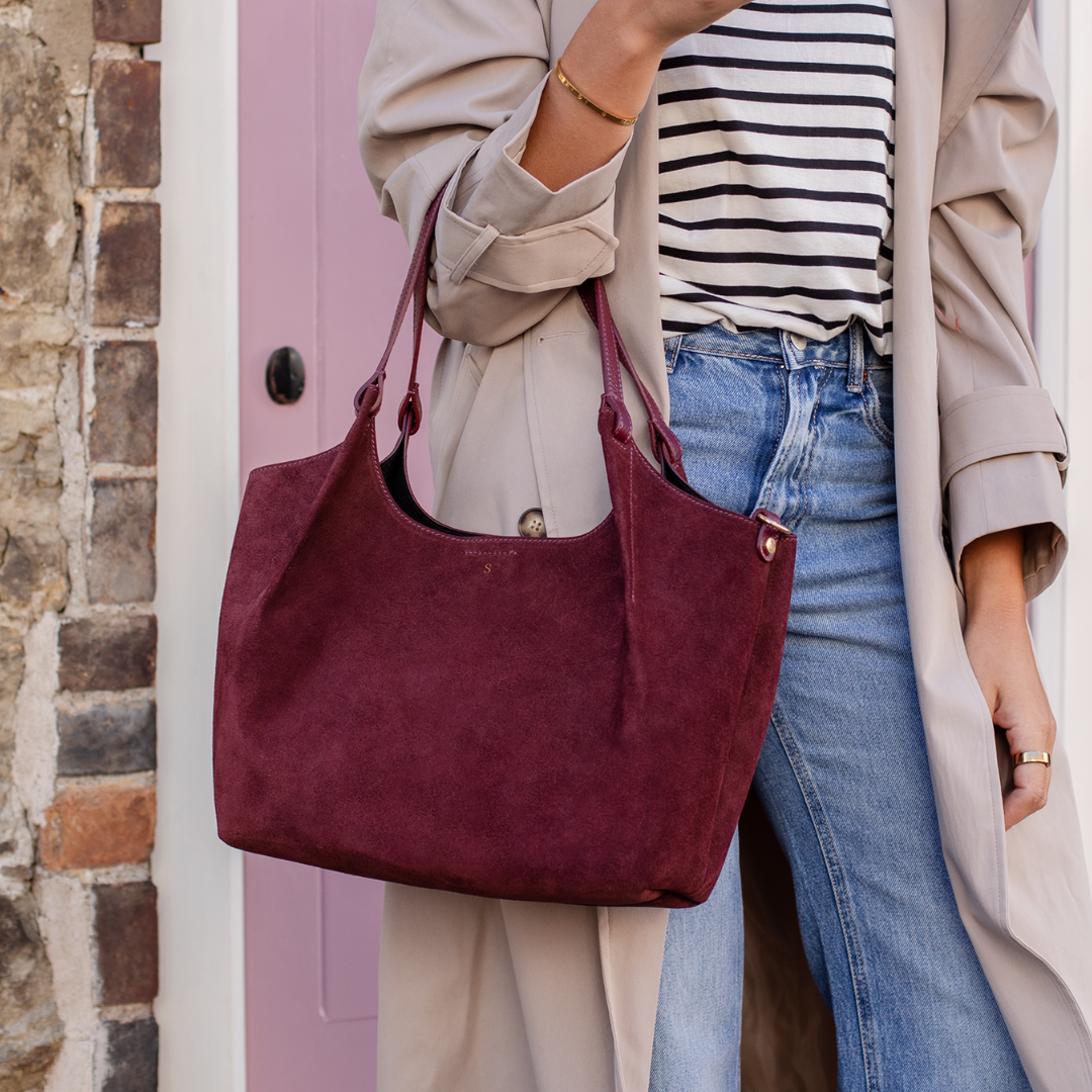 Suede Lily Tote Bag