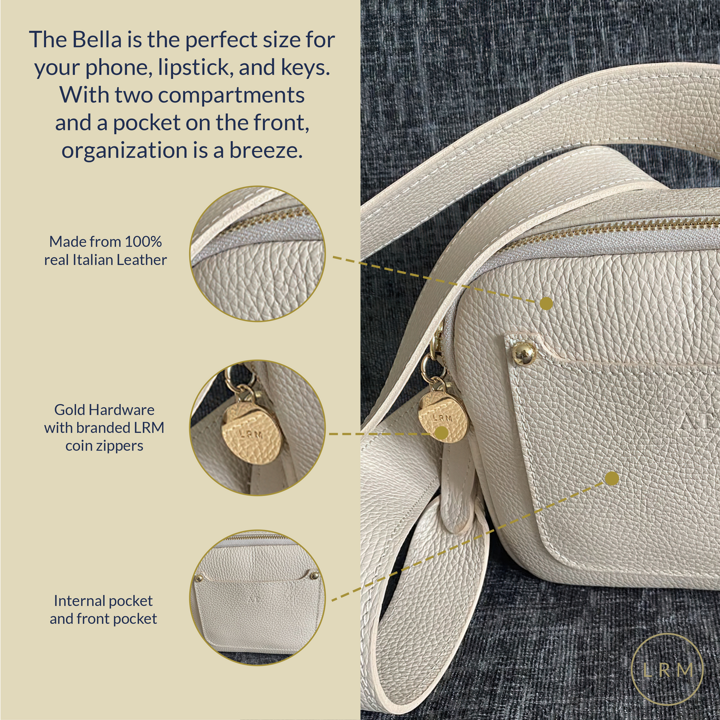 Bella leather crossbody discount bag